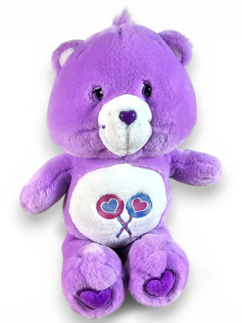 Play Along Care Bears Share Bear Plush Stuffed Animal Purple Vintage 2002 13"